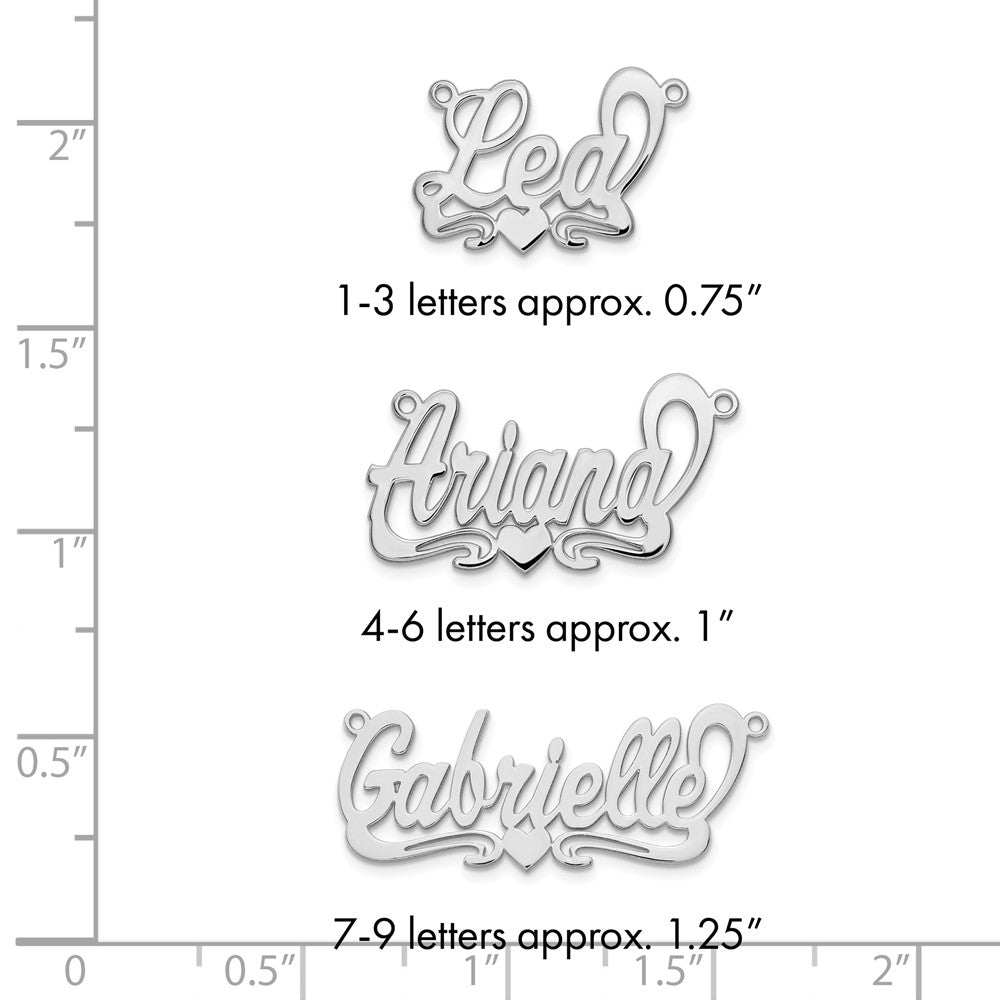 14k White Gold Polished Heart Name Plate