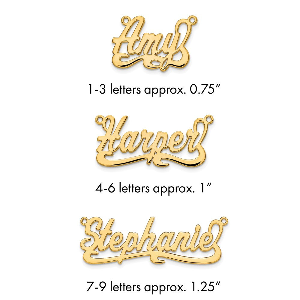 14k Yellow Gold Polished Name Plate