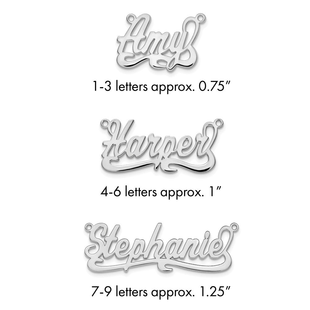 Sterling Silver/Rhodium-plated Polished Name Plate