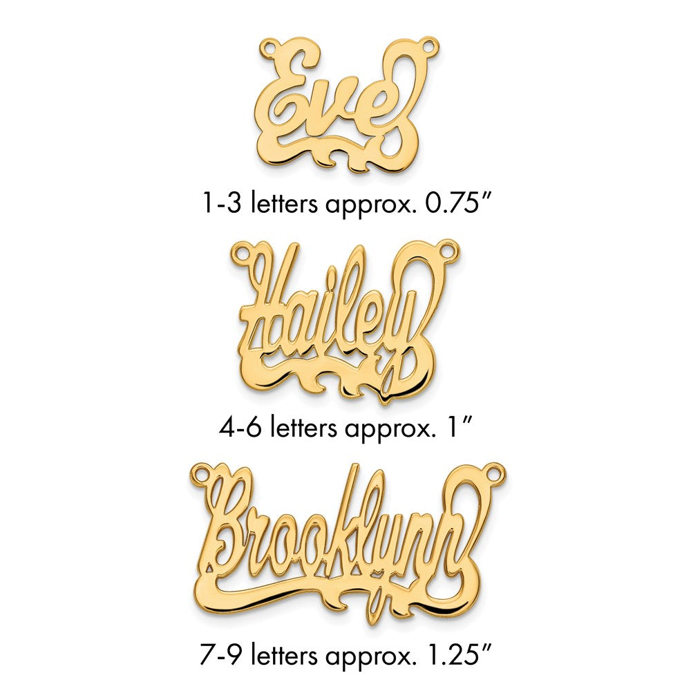 14k Yellow Gold Polished Name Plate