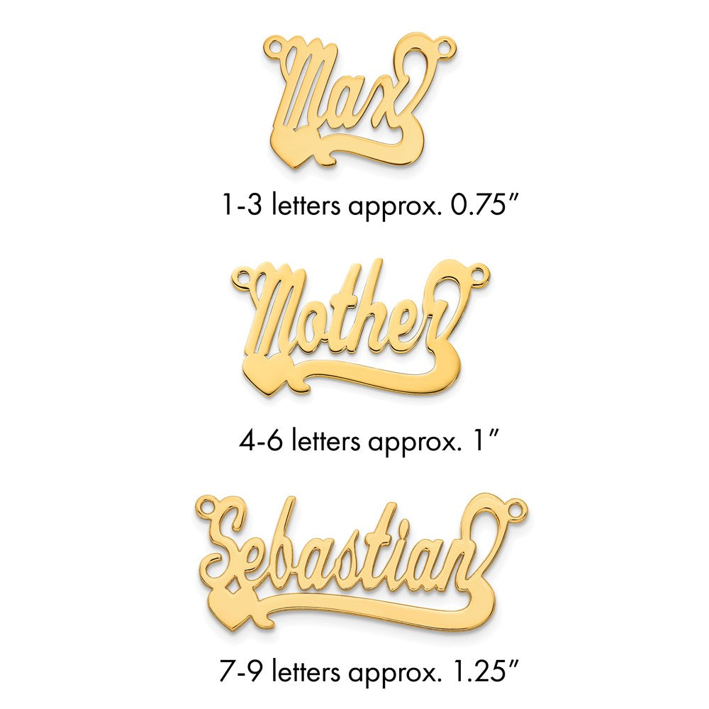 14k Yellow Gold Polished Heart Name Plate