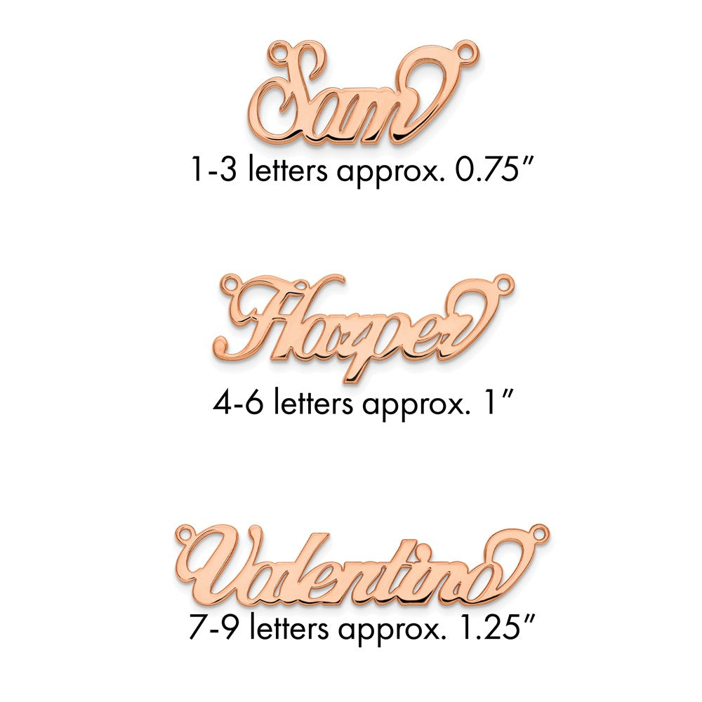 Sterling Silver/Rose-plated Name Plate