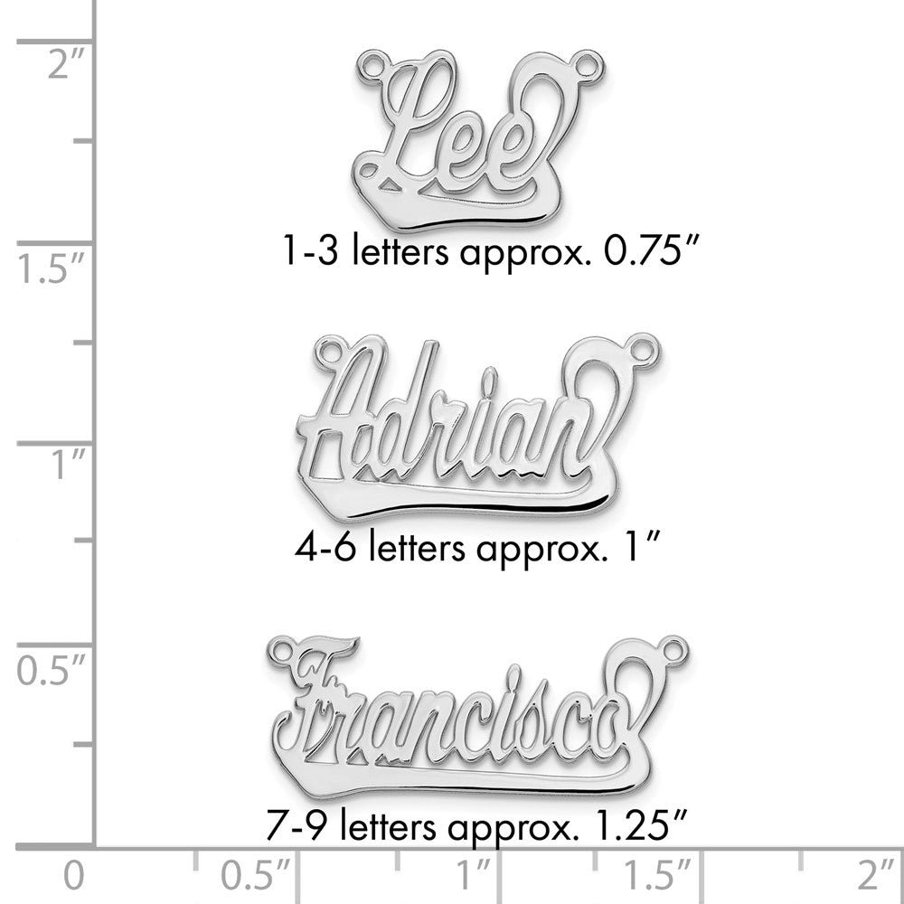 14k White Gold Underlined Name Plate