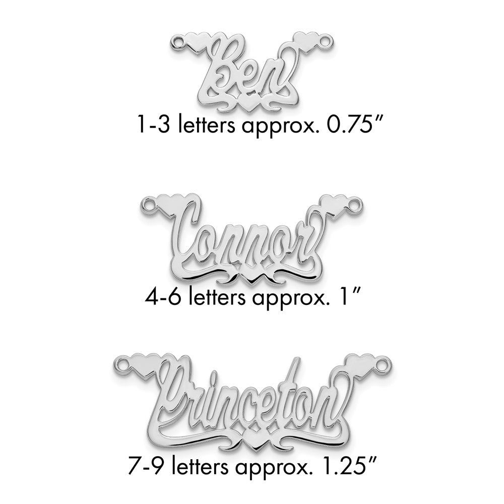 10k White Gold Polished Hearts Name Plate