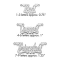Sterling Silver/Rhodium-plated Polished Hearts Name Plate