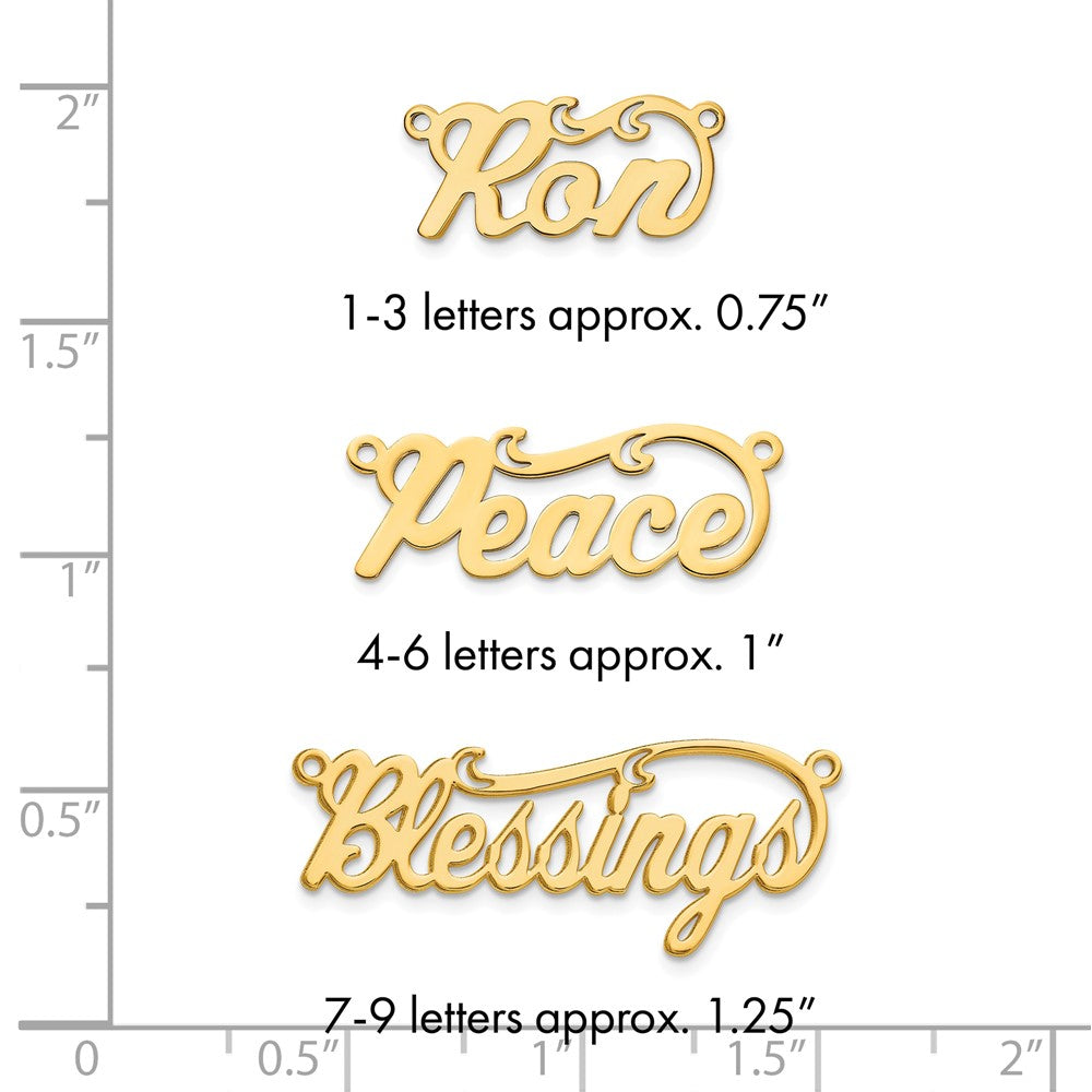 14k Yellow Gold  Polished Name Plate