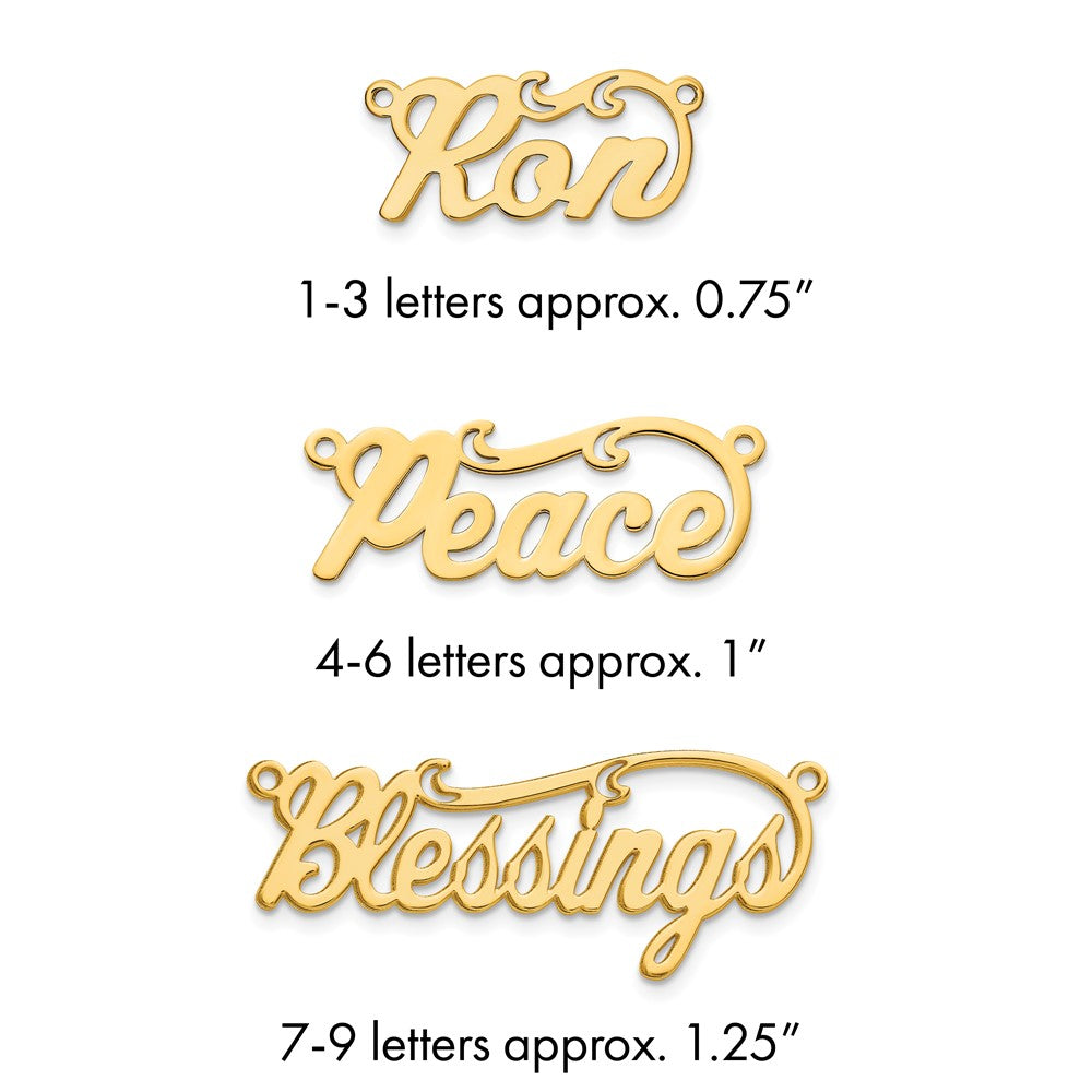 14k Yellow Gold  Polished Name Plate