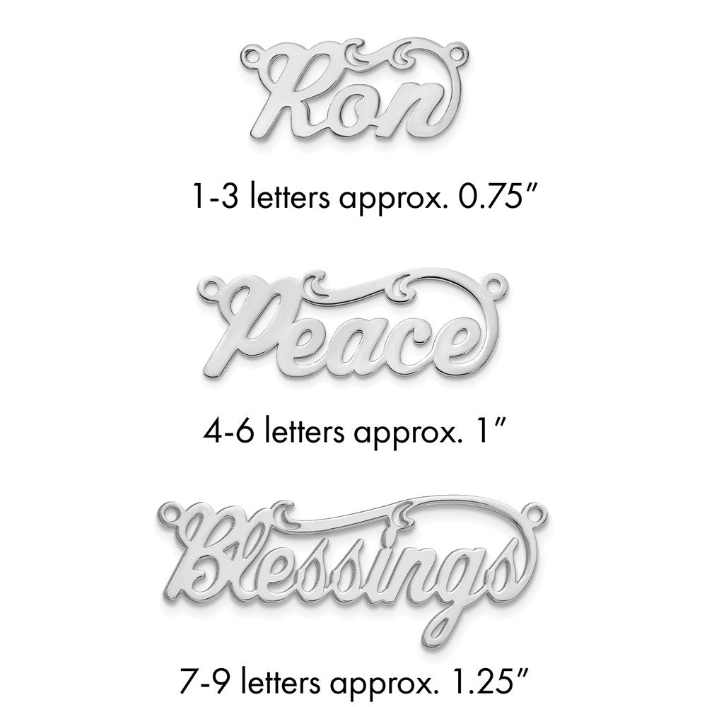 Sterling Silver/Rhodium-plated Polished Name Plate