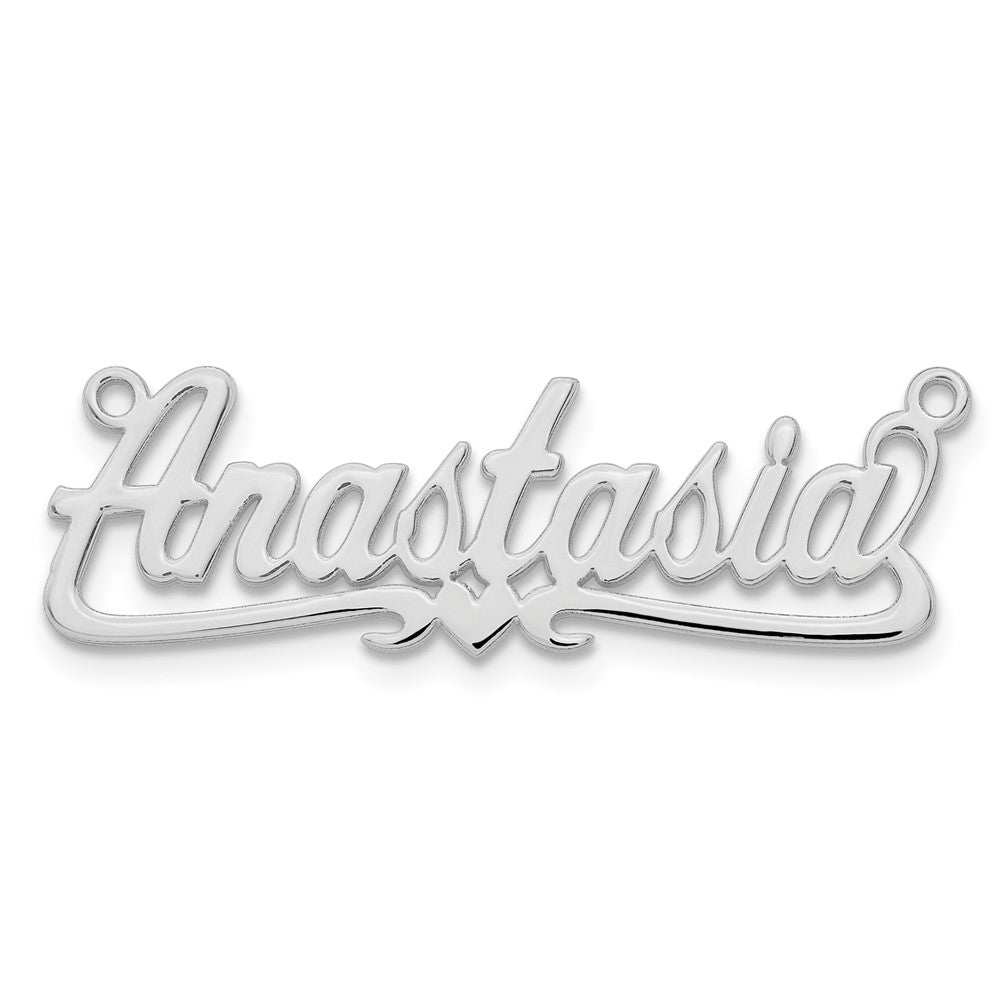10k White Gold Polished Heart Name Plate