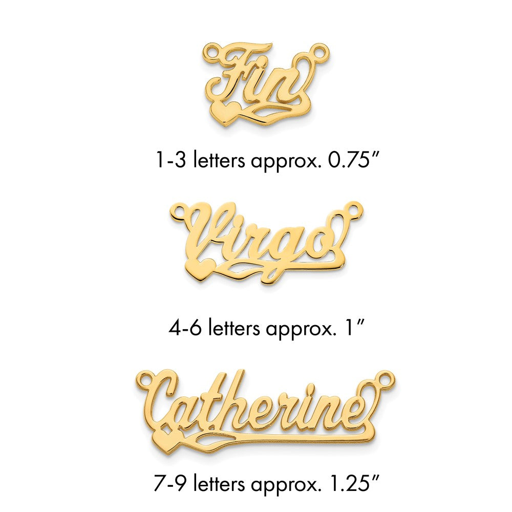 14k Yellow Gold Polished Heart Name Plate