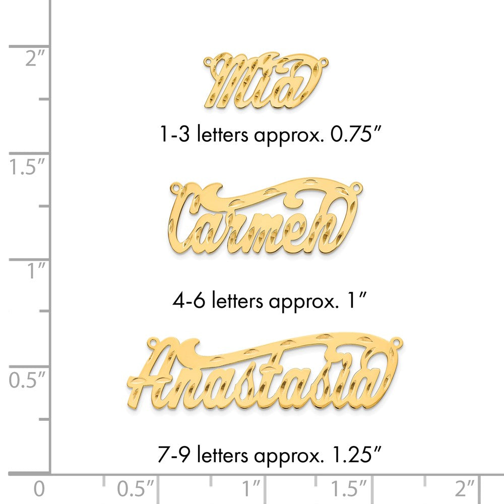 14k Yellow Gold Diamond-cut Name Plate