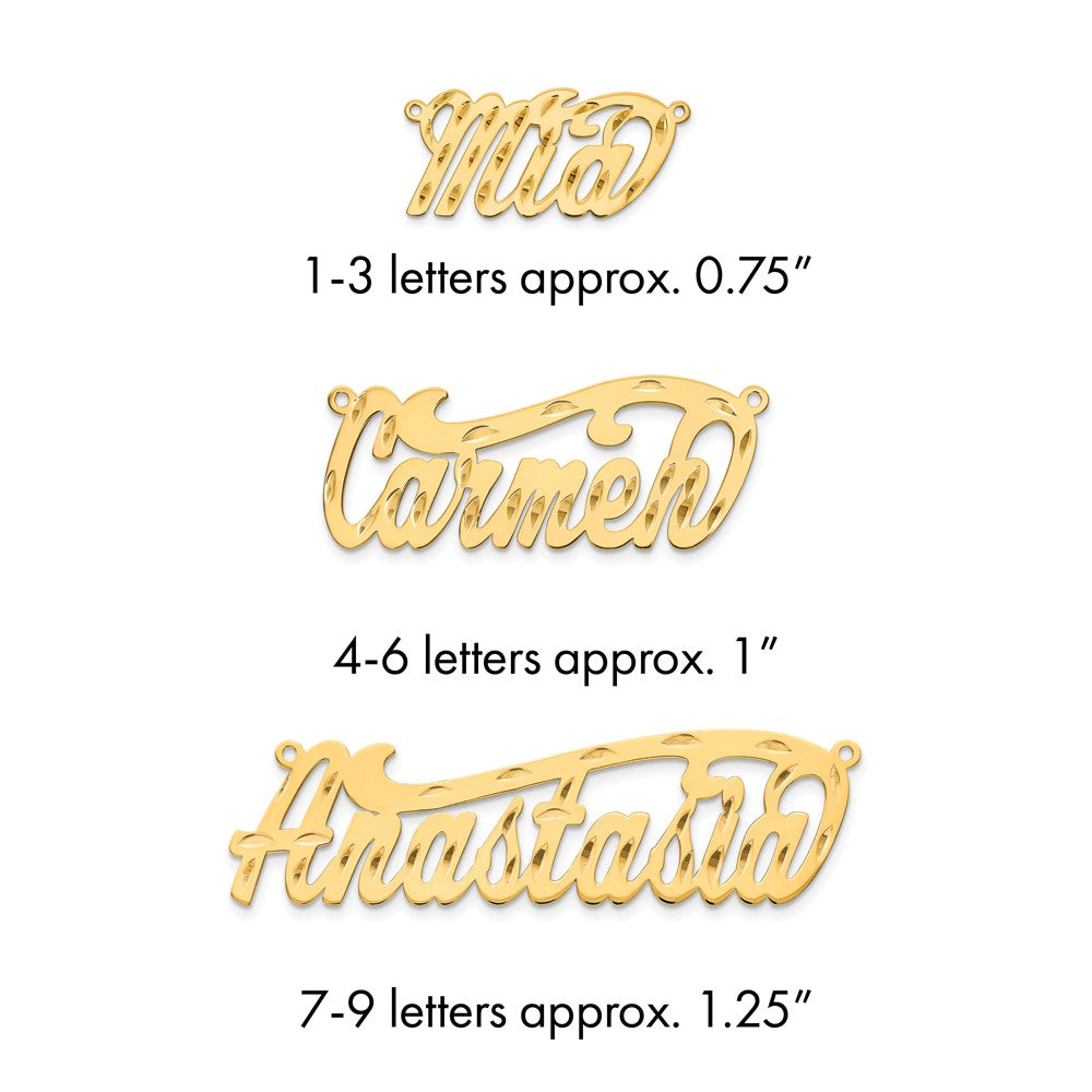 14k Yellow Gold Diamond-cut Name Plate