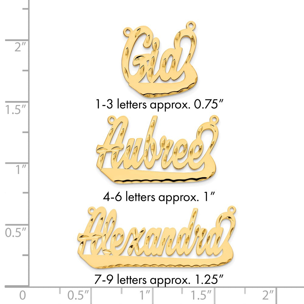 14k Yellow Gold Diamond-cut Underlined Name Plate