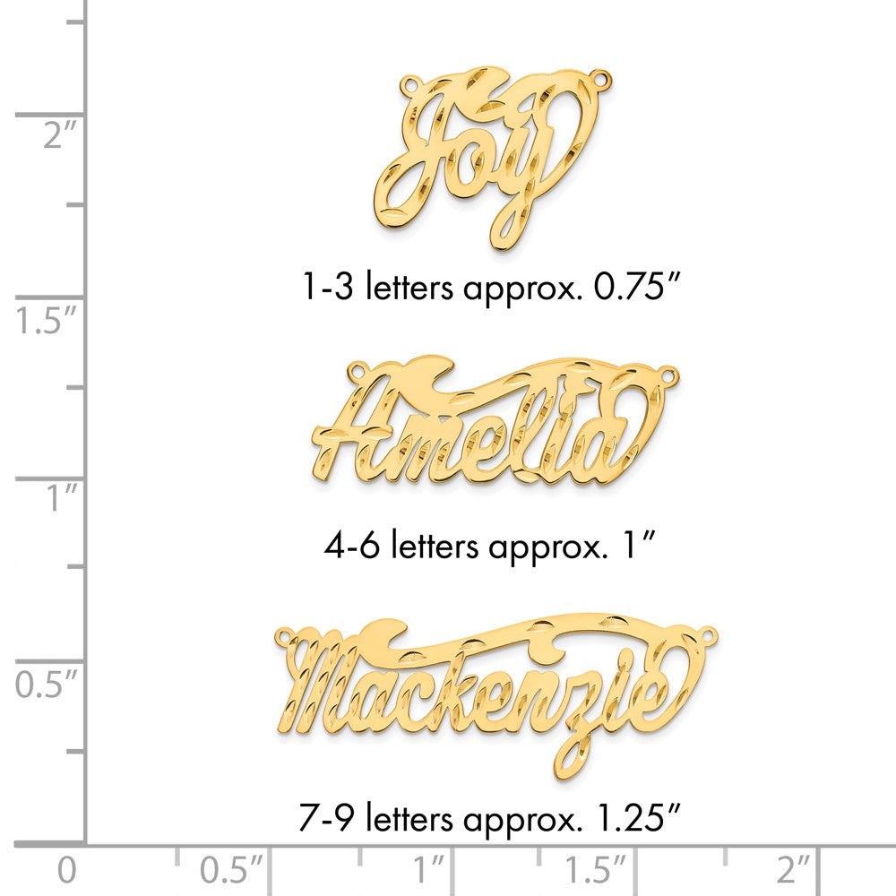 14k Yellow Gold Diamond-cut name Plate