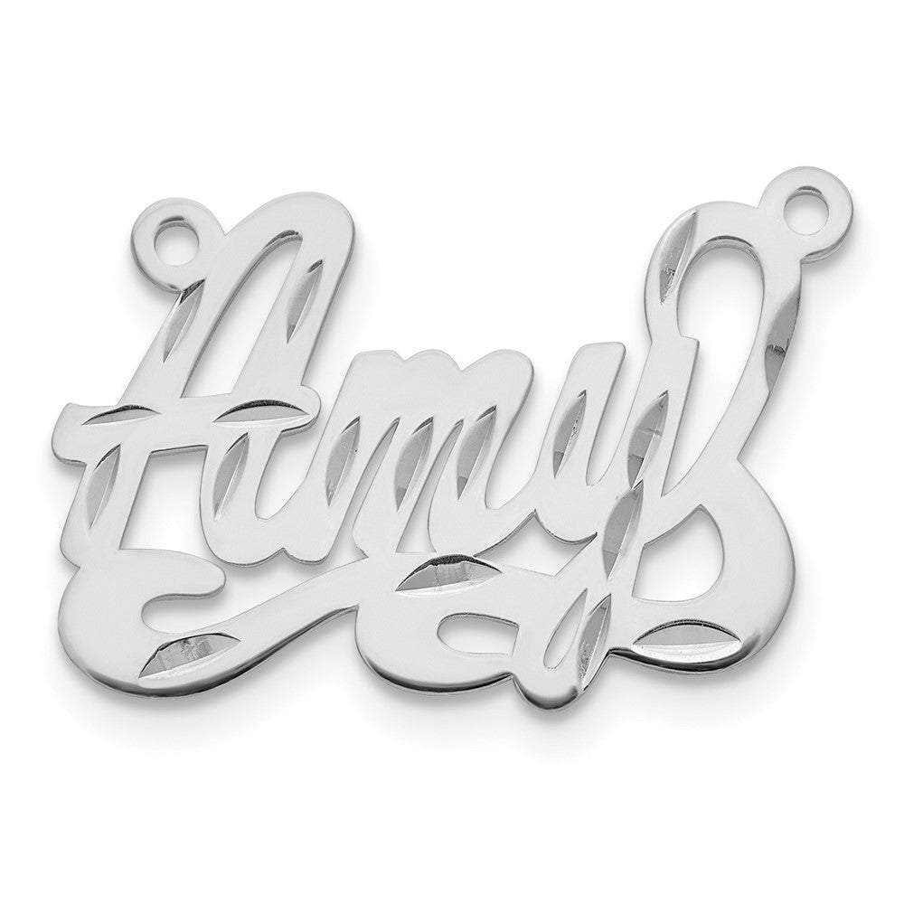 10k White Gold Diamond-cut Name Plate