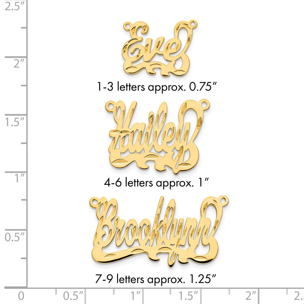 14k Yellow Gold Diamond-cut Name Plate