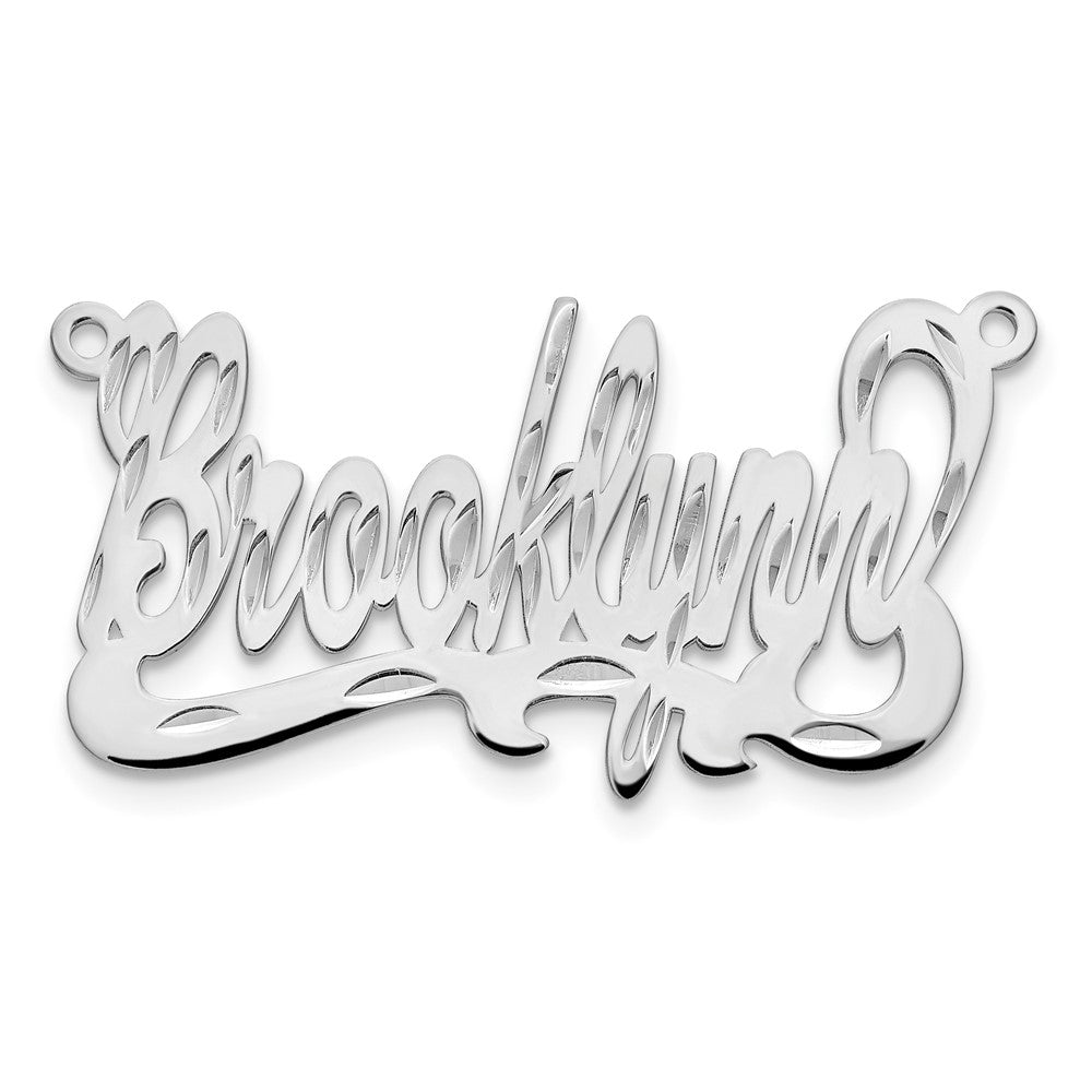 14k White Gold Diamond-cut Name Plate
