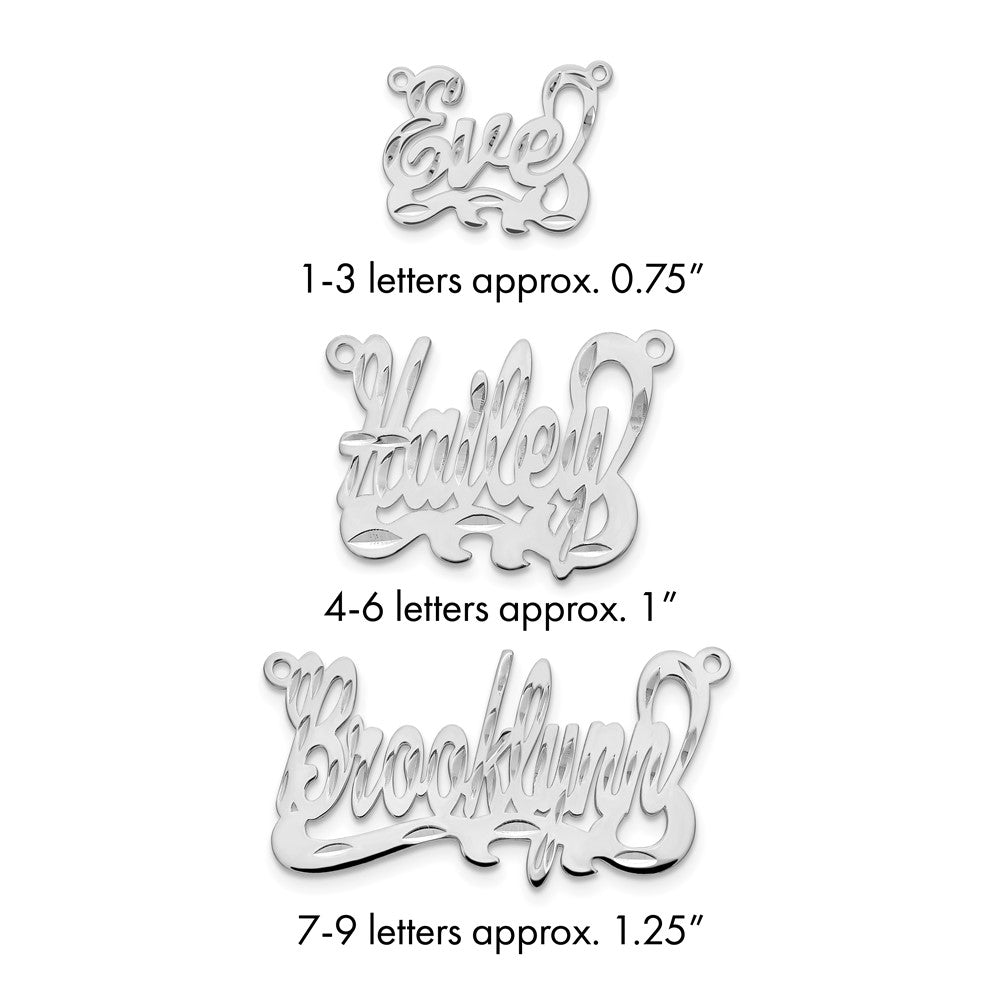 14k White Gold Diamond-cut Name Plate
