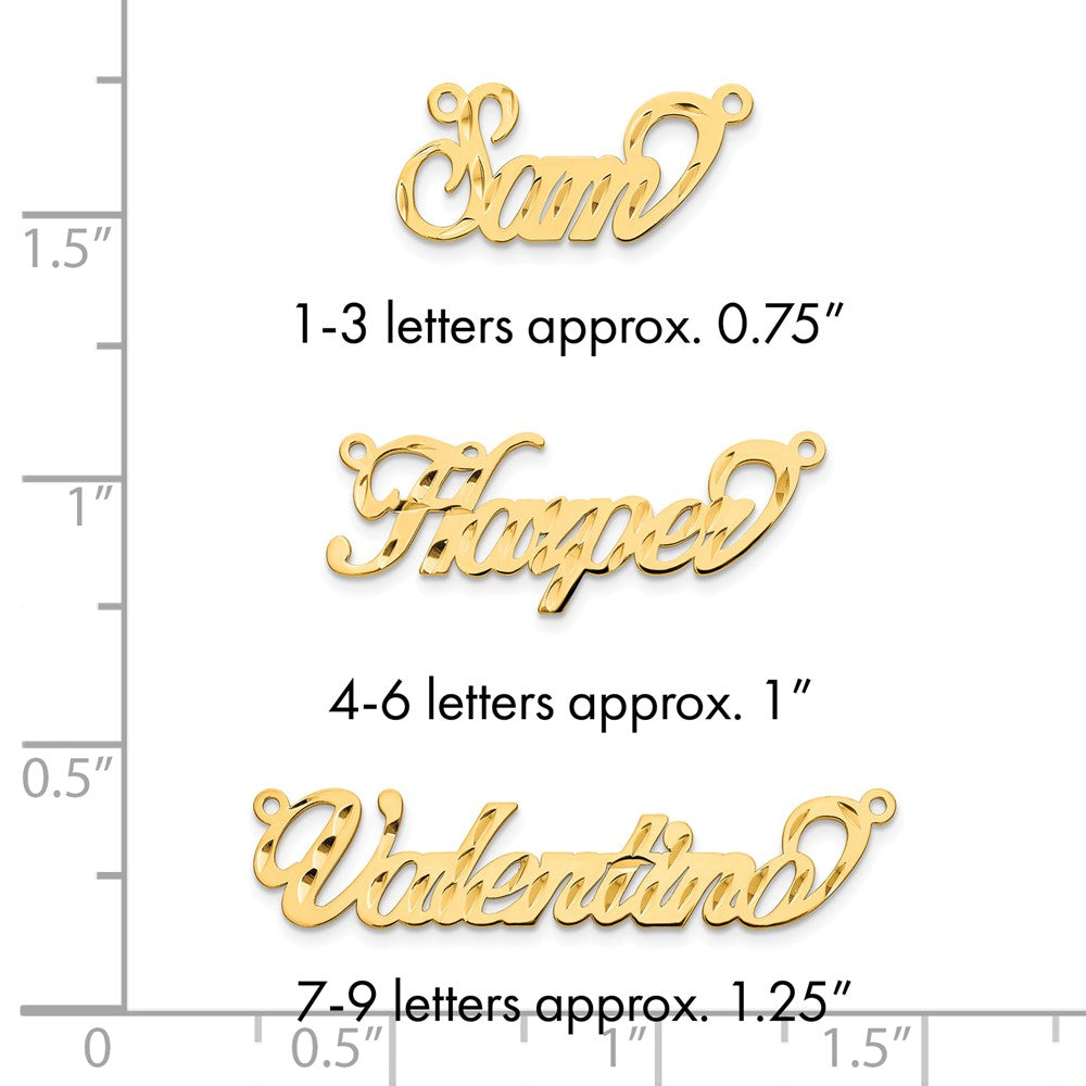 14k Yellow Gold Diamond-cut Name Plate