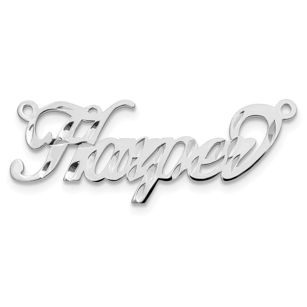 14k White Gold Diamond-cut Name Plate