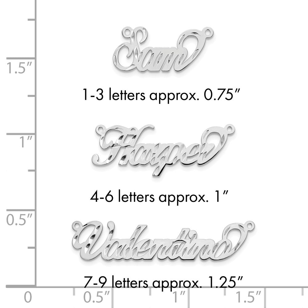 14k White Gold Diamond-cut Name Plate