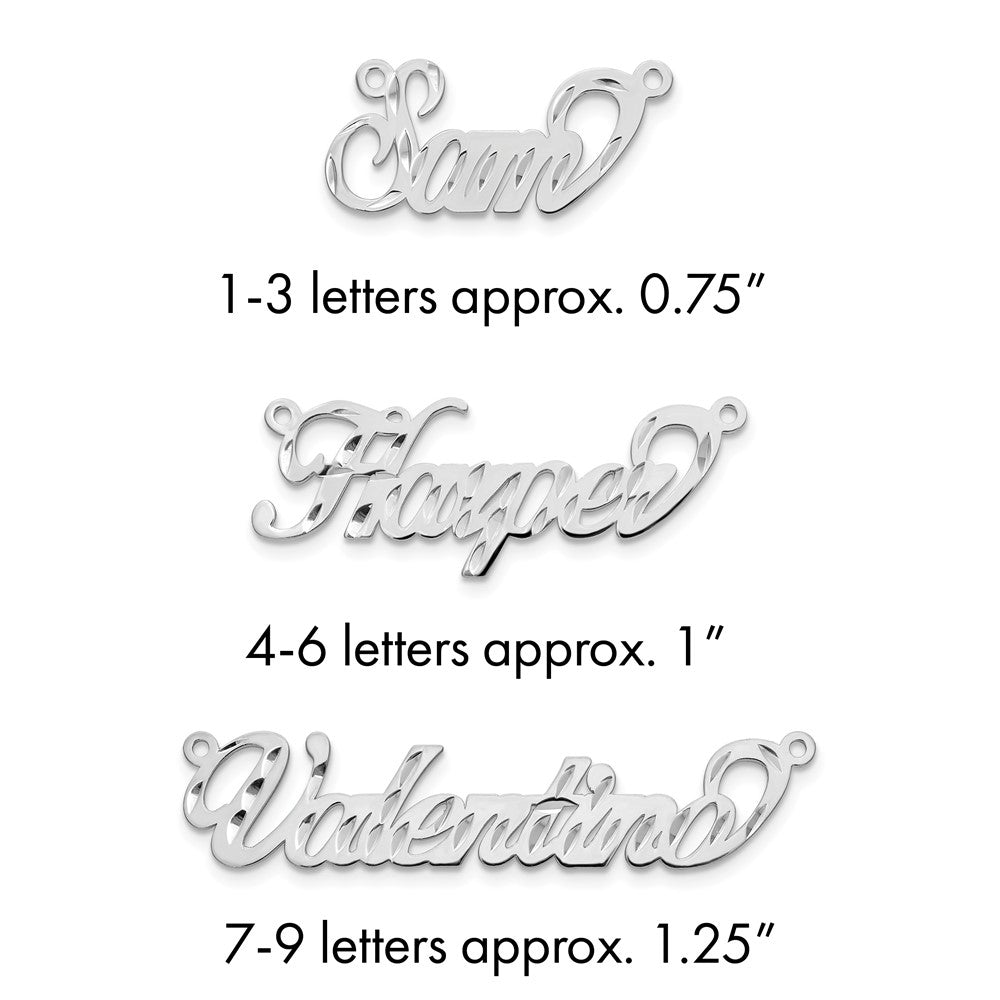 10k White Gold Diamond-cut Name Plate
