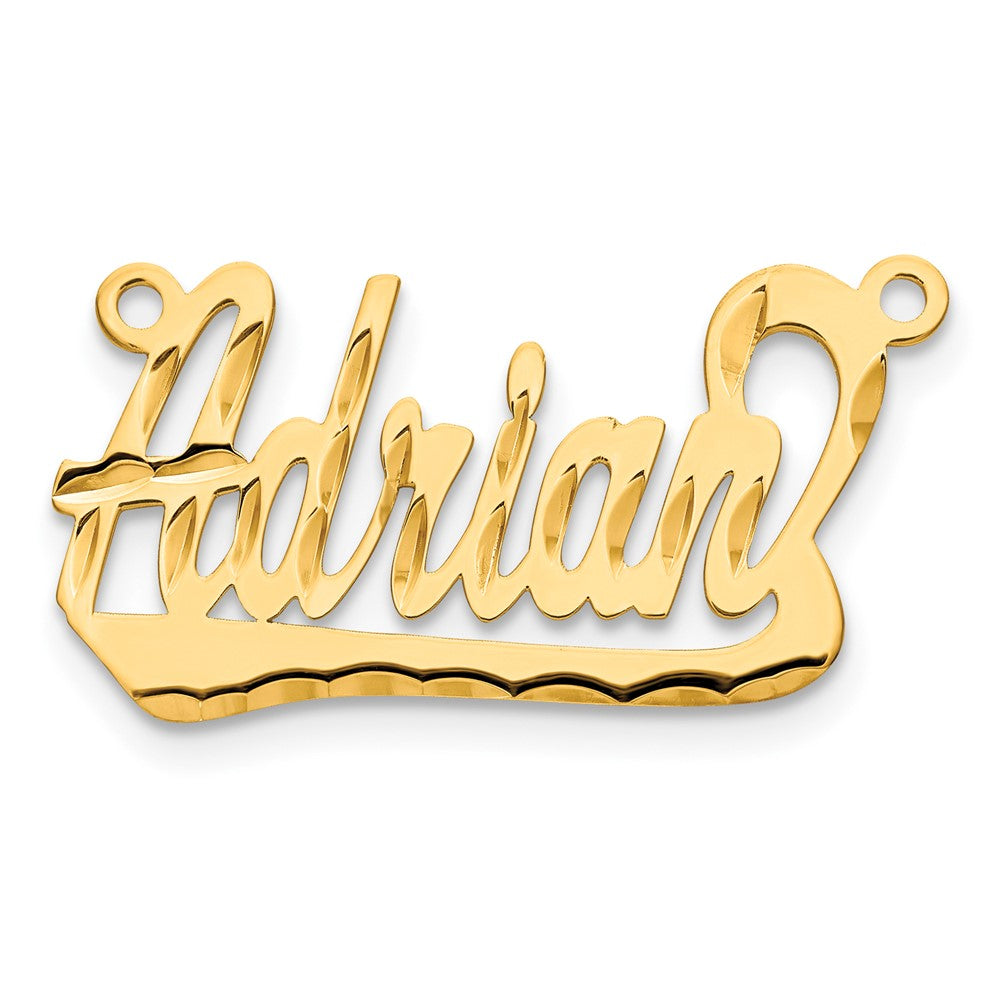 14k Yellow Gold Diamond-cut Underlined Name Plate