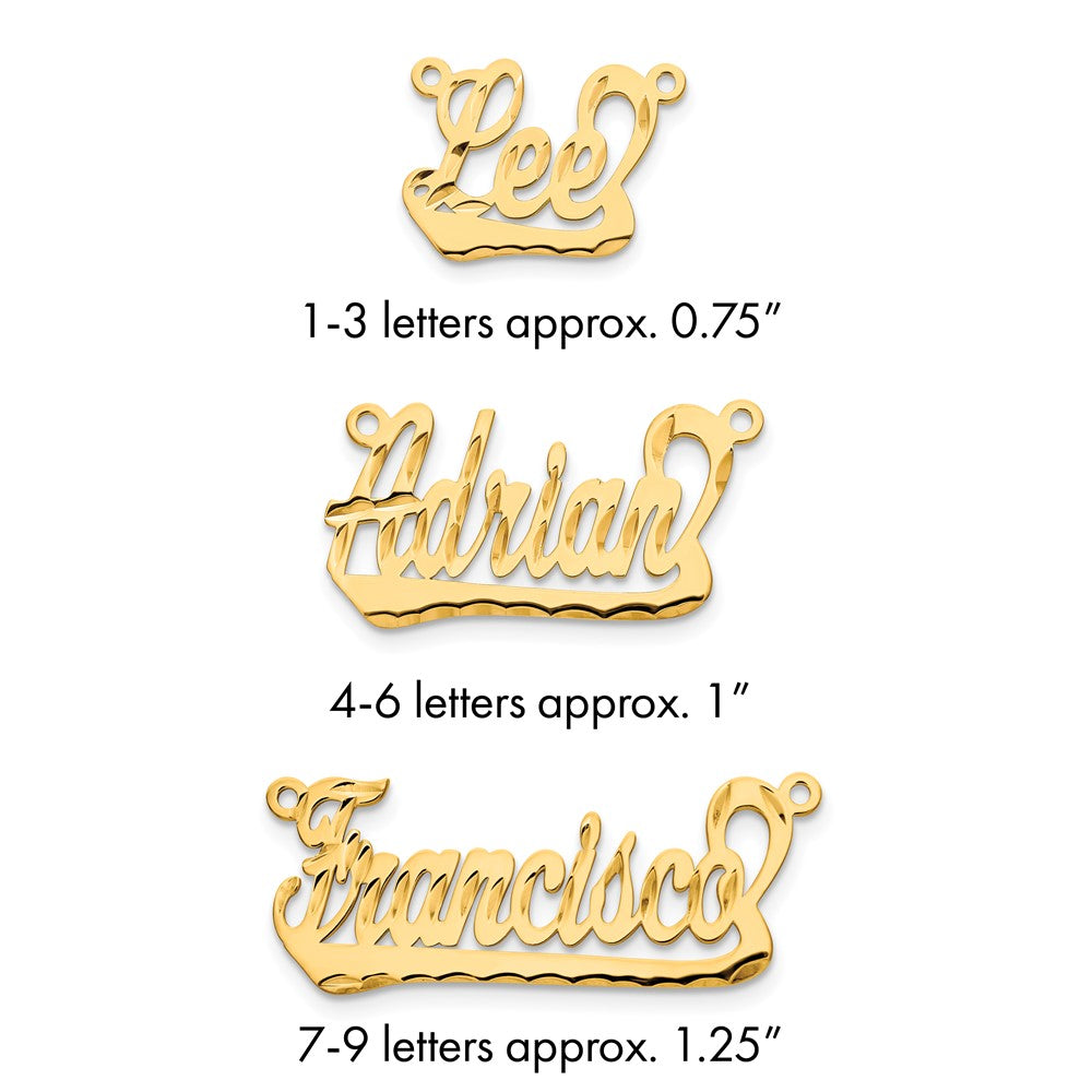 14k Yellow Gold Diamond-cut Underlined Name Plate