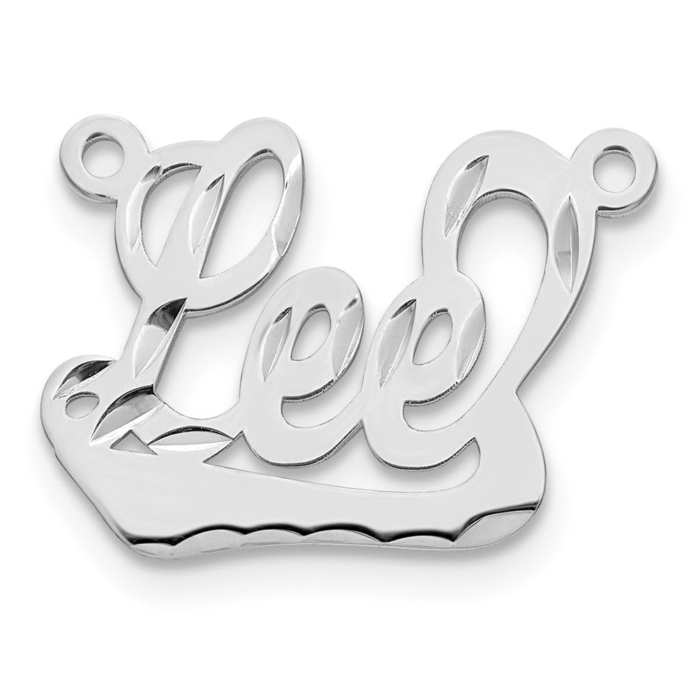 Sterling Silver/Rhodium-plated Diamond-cut Underlined Name Plate