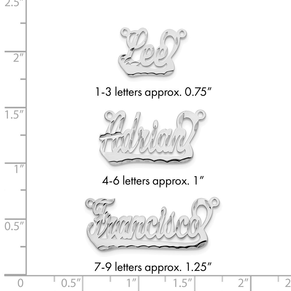 Sterling Silver/Rhodium-plated Diamond-cut Underlined Name Plate