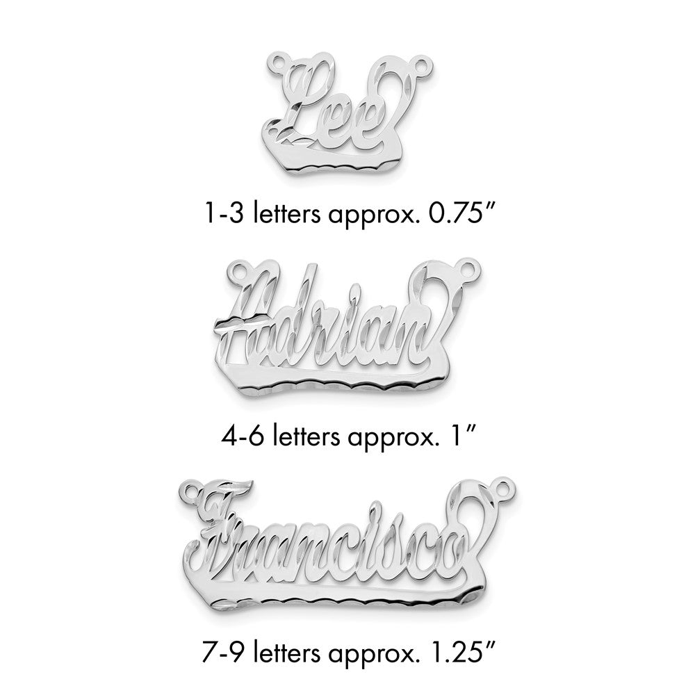 Sterling Silver/Rhodium-plated Diamond-cut Underlined Name Plate