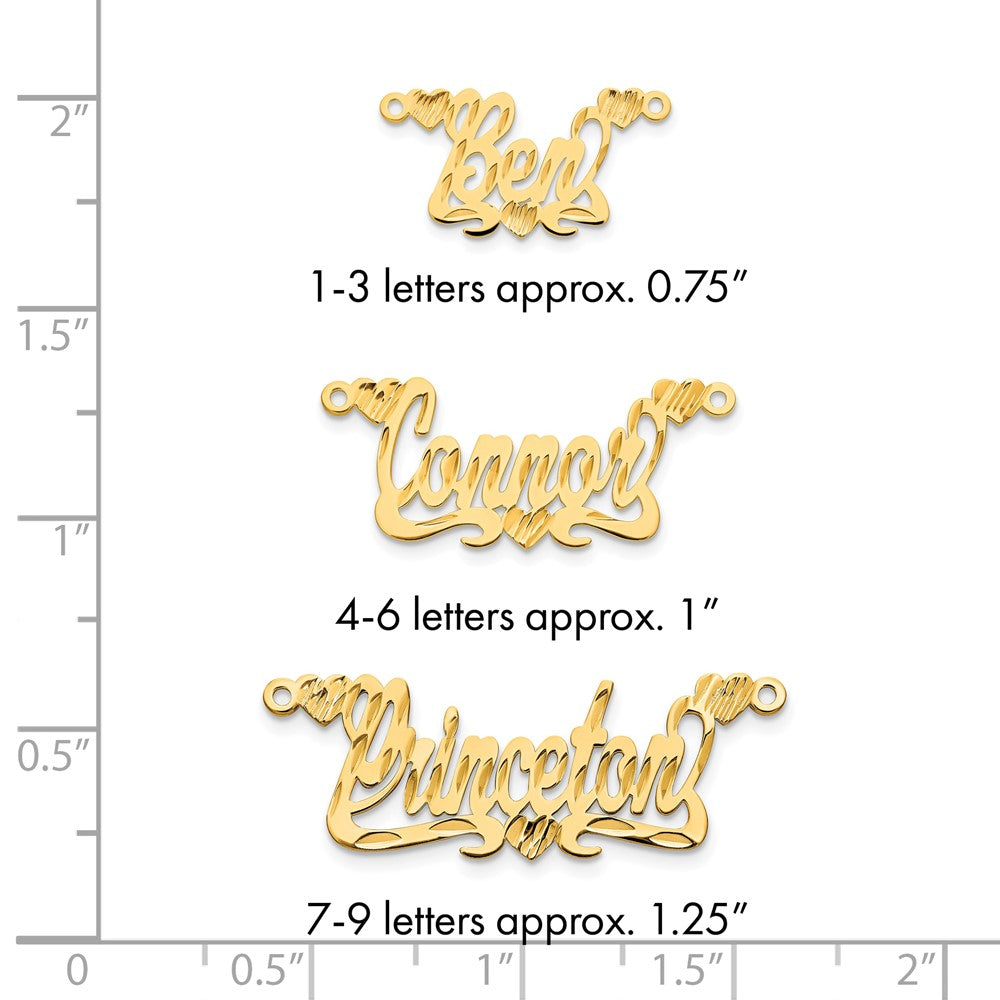 14K Diamond-cut Hearts Name Plate