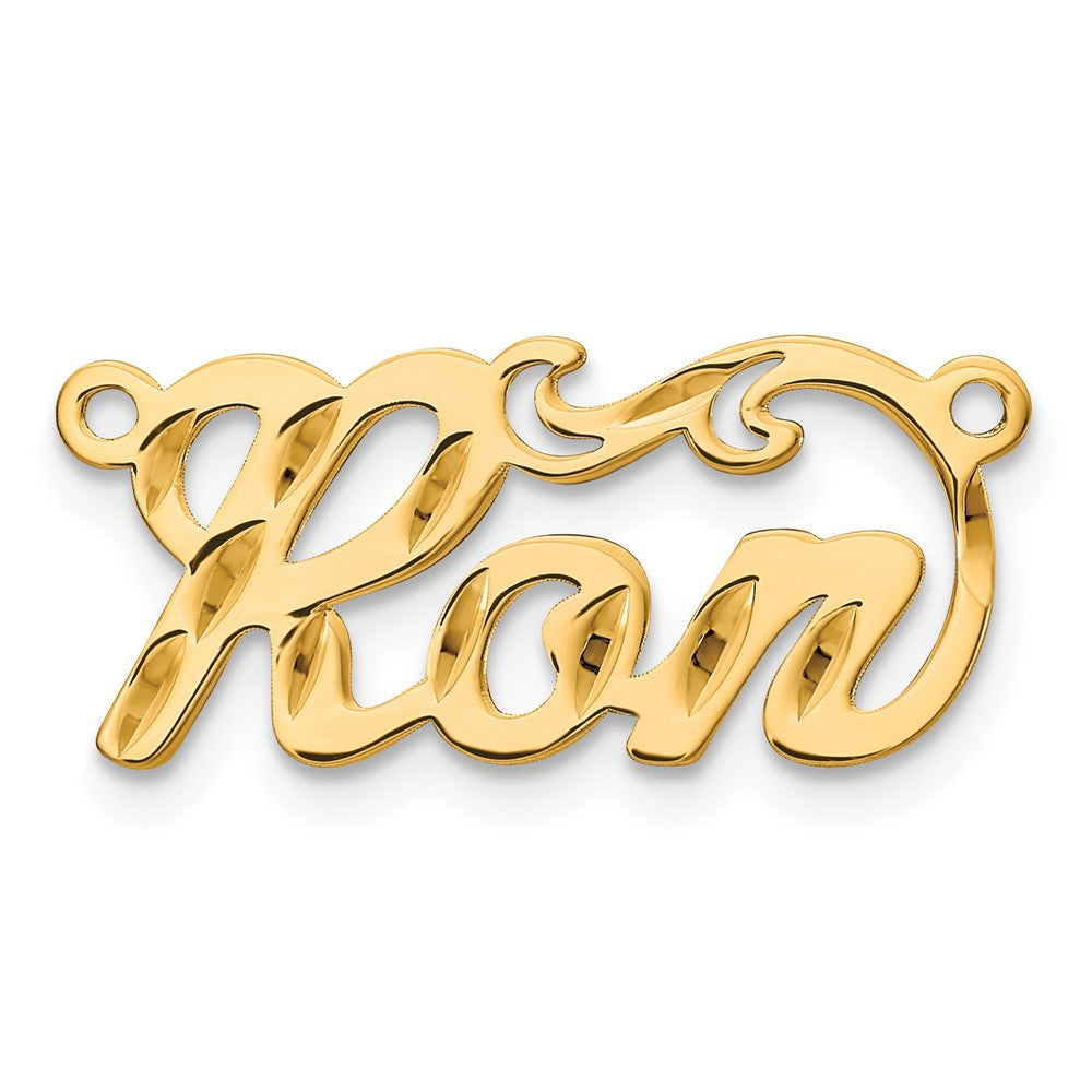14k Yellow Gold  Diamond-cut Name Plate