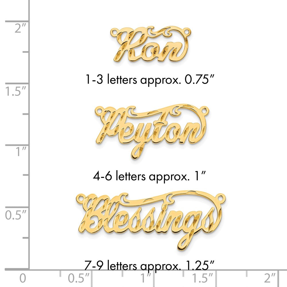 14k Yellow Gold  Diamond-cut Name Plate