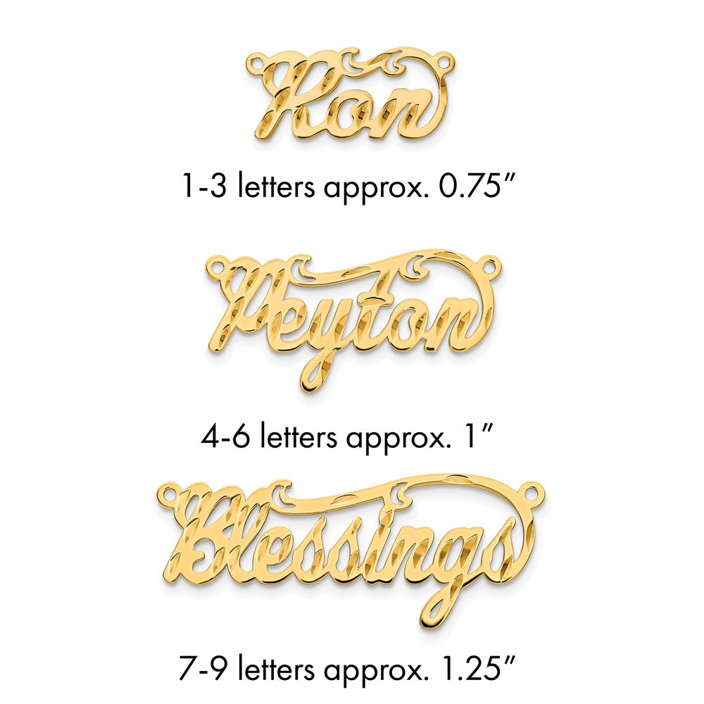 14k Yellow Gold  Diamond-cut Name Plate
