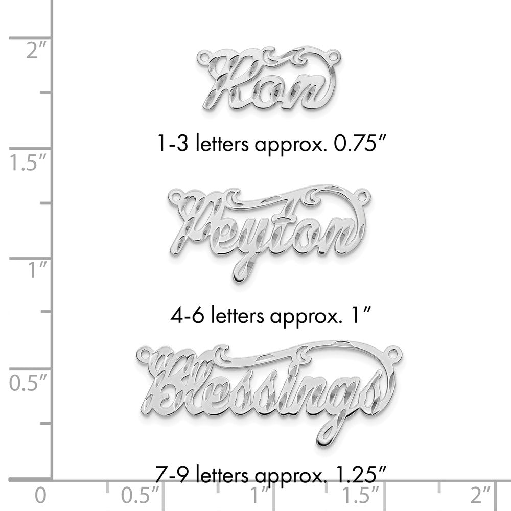 Sterling Silver/Rhodium-plated Diamond-cut Name Plate
