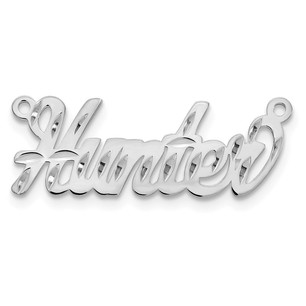 14k White Gold Diamond-cut Name Plate