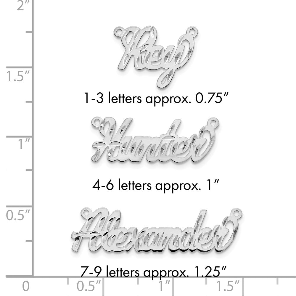 Sterling Silver/Rhodium-plated Diamond-cut Name Plate