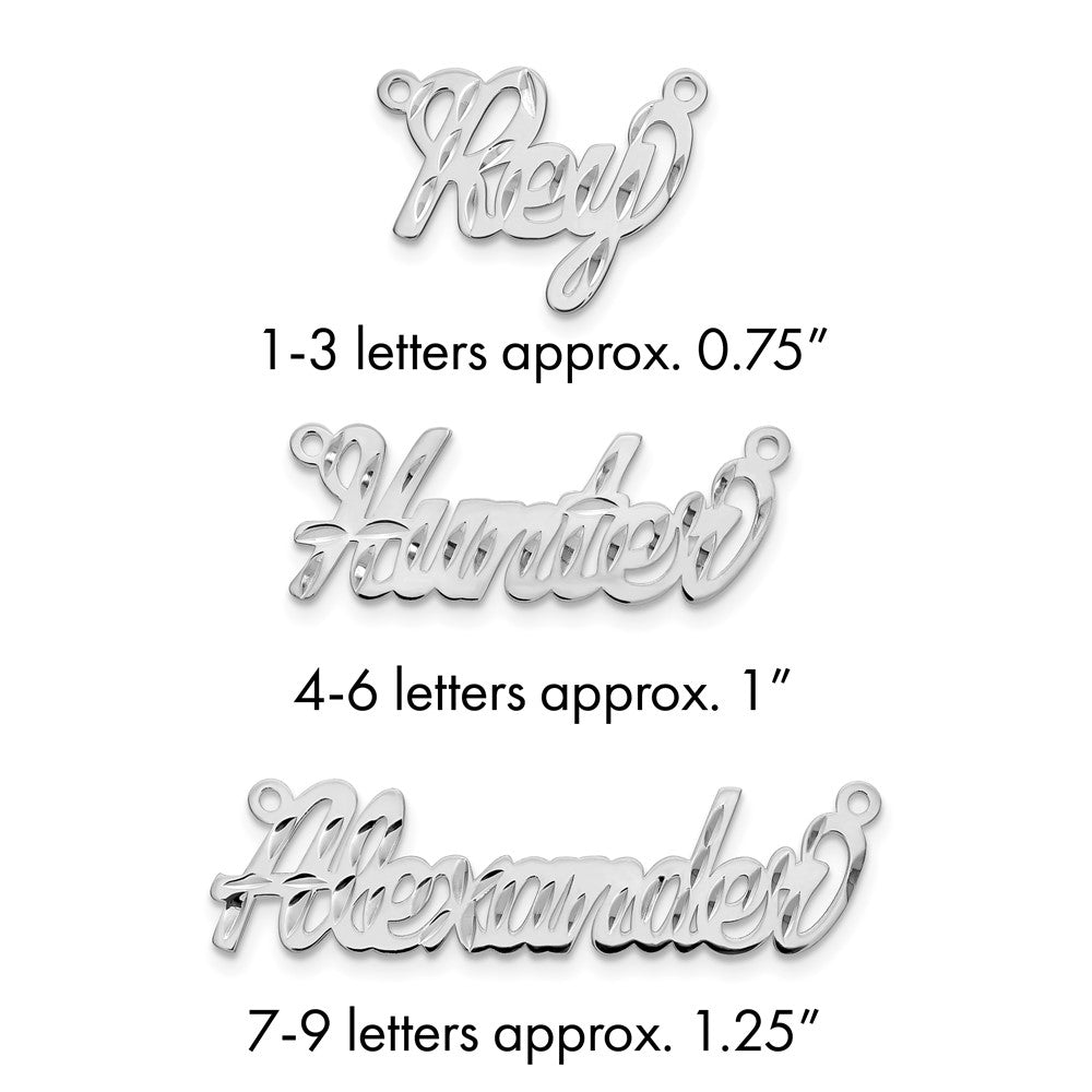 Sterling Silver/Rhodium-plated Diamond-cut Name Plate