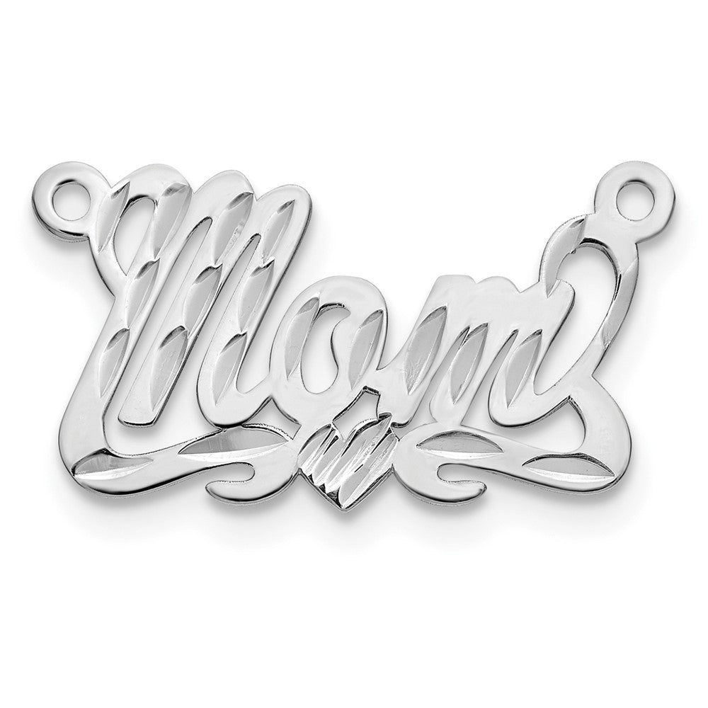 14k White Gold Diamond-cut Heart Name Plate