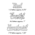 14k White Gold Diamond-cut Heart Name Plate