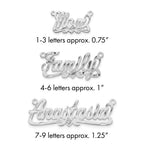 Sterling Silver/Rhodium-plated Diamond-cut Heart Name Plate