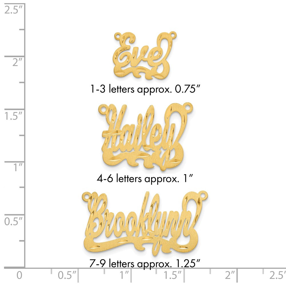 14k Yellow Satin Diamond-cut Name Plate