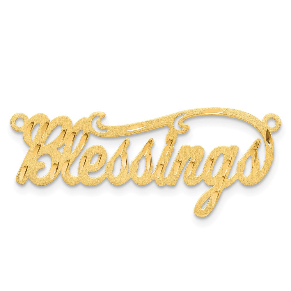 14k Yellow Gold  Satin Diamond-cut Name Plate