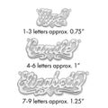 14k White Gold 3D Diamond-cut Heart Name Plate