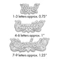 10k White Gold 3D Satin Diamond-cut Heart Name Plate
