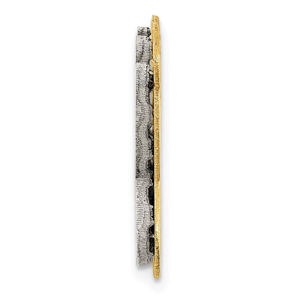 14k 3D Two-tone Polished Name Plate