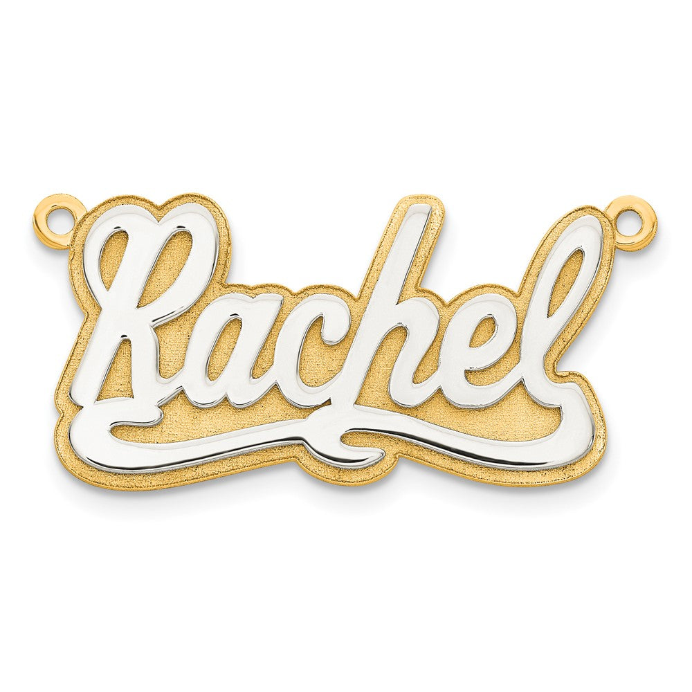 14k 3D Two-tone Polished Name Plate