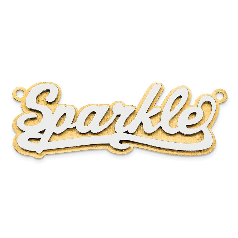 14k 3D Two-tone Polished Name Plate