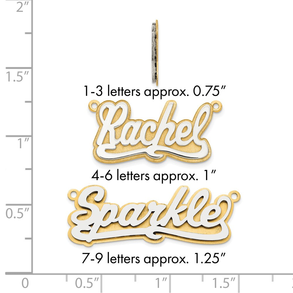 14k 3D Two-tone Polished Name Plate